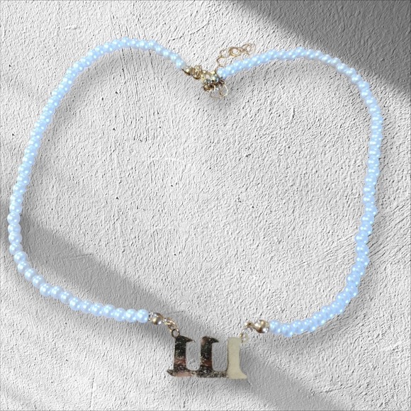 Jewelry - Chic Pearl Beaded Necklace with Initials